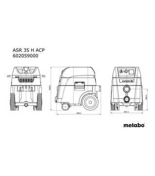 Пилосос будівельний Metabo ASR 35 H ACP, 1400 Вт (602059000)