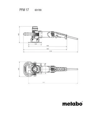 Фрезер для снятия сварных швов Metabo PFM 17, 1700 Вт, кейс (601789500)