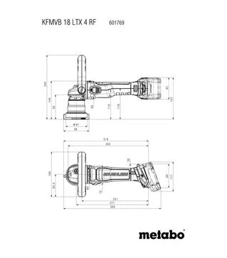 Фрезер кромковий акумуляторний Metabo KFMVB 18 LTX 4 RF, 18 В, без АКБ та ЗП, metaBOX (601769840)