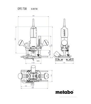 Фрезер вертикальний Metabo OFE 738, 710 Вт (600738000)