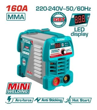 Сварочный аппарат инверторный TOTAL TW216049, 15-160 А, 81 В, электрод 1.6-3.2 мм (TW216049)