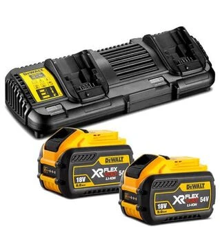 Зарядний пристрій DeWALT DCB132X2, 10.8/14.4/18/54 В, 4 А + 2 акумулятори