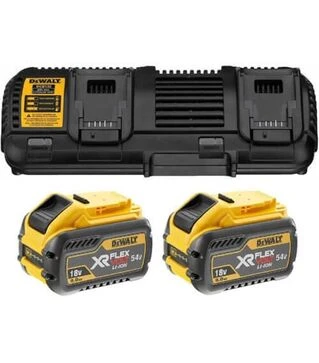 Зарядний пристрій DeWALT DCB132X2, 10.8/14.4/18/54 В, 4 А + 2 акумулятори