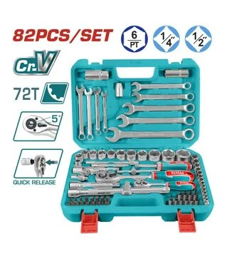 Набор ключей TOTAL THT421802, торцевые головки, 1/2", 1/4", 82 шт. (THT421802)