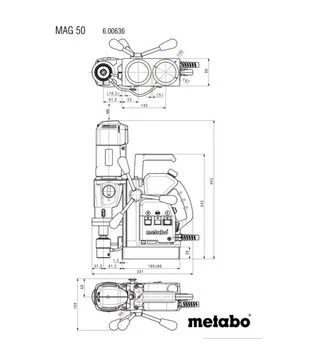 Верстат свердлильний магнітний Metabo MAG 50, 1200 Вт, кейс (600636500)