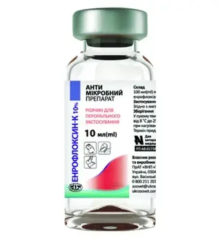 Антимікробний препарат Енрофлоксин-К 10%, 1 л