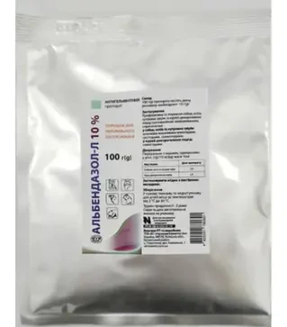 Протипаразитарний препарат Альбендазол-Л 10% порошок, 100 г