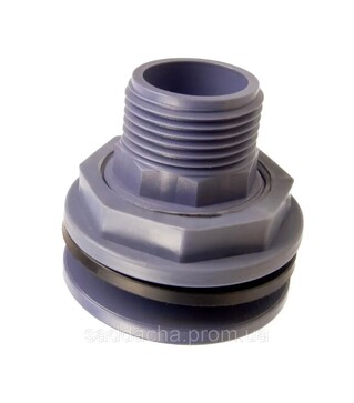 Врезка пластмассовая с обратной резьбой для бака 1/2&#039;&#039;