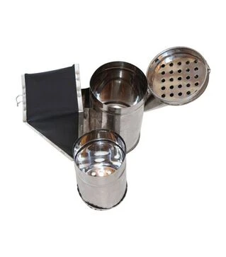 Дымоход пасечный из нержавеющей стали, мех съемный из искусственной кожи (506)