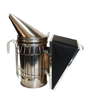 Дымоход пасечный из нержавеющей стали с ограждением, мех съемный из искусственной кожи (514)