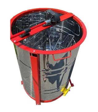 Медогонка 2-х рамочная не поворотная нержавеющая, с подставкой (М1004P)