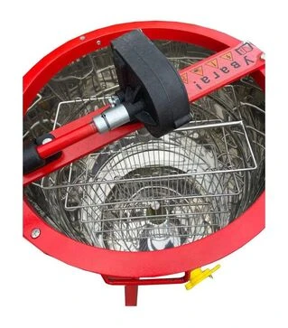 Медогонка 2-х рамочная не поворотная нержавеющая, с подставкой (М1004P)