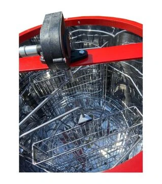 Медогонка 2-х рамкова поворотна нержавіюча, касети зварні пофарбовані, з підставкою (М2008P)