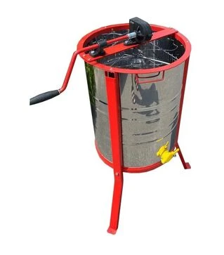 Медогонка 3-х рамочная не поворотная нержавеющая, кассеты сварные нержавеющие, с подставкой (М3007P)