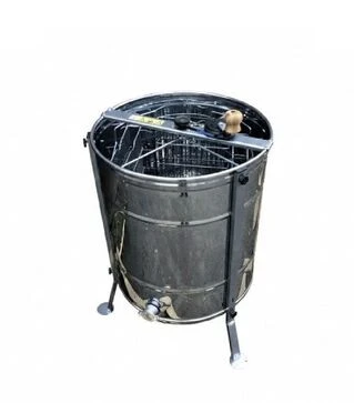 Медогонка 4-х рамкова поворотна нержавіюча, ремінний привід, з підставкою (M93236P)