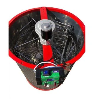 Медогонка 4-х рамкова поворотна нержавіюча, касети зварні пофарбовані, з електроприводом Pulse (MP0004PS)