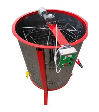 Медогонка 4-х рамкова поворотна нержавіюча, з горизонтальним електроприводом, з підставкою (MP0003NZ)