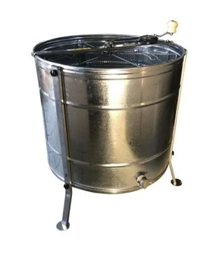 Медогонка 6-ти рамкова поворотна нержавіюча, ремінний привід, з підставкою (М93237Р)