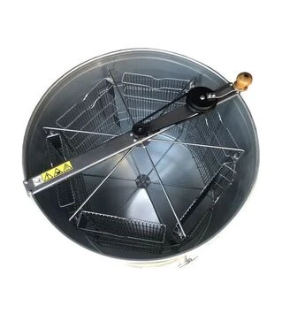 Медогонка 6-ти рамкова поворотна нержавіюча, ремінний привід, з підставкою (М93237Р)