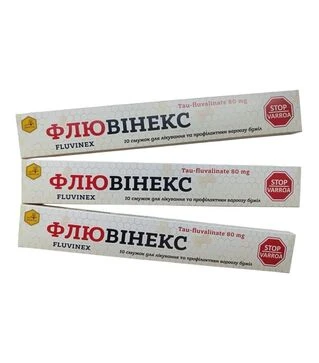 Смужки ФЛЮВінекс, тау-флувалінат, для лікування та профілактики вароатозу, 10 шт (FKH9816)
