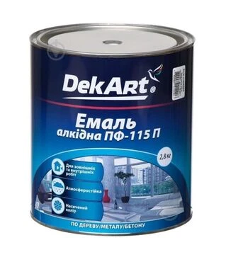 Фарба для вуликів DekArt ПФ-115 емаль алкідна біла, 2,8 кг (DAPF2.8WH)