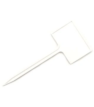 Табличка для растений АММА №7 белая, 6x4 см, ножка 12 см