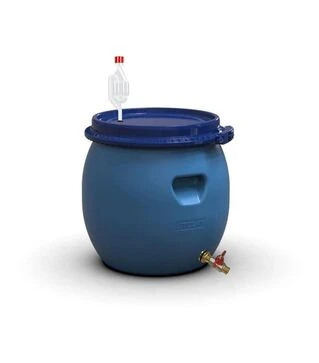 Бочка для бродіння Litolan 35 л, з S-подібним клапаном та латунним краном 1/2" (29665)