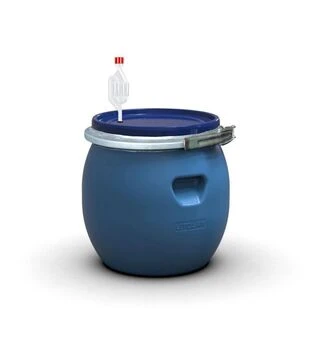 Бочка для бродіння Litolan 35 л, з металевим хомутом та S-подібним клапаном (29668)