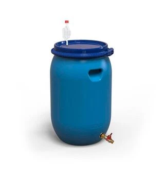 Бочка для бродіння Litolan 65 л, з S-подібним клапаном та латунним краном 1/2" (29635)