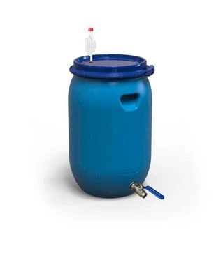 Бочка для бродіння Litolan 65 л, з S-подібним клапаном та краном 1/2" з нержавіючої сталі (29633)