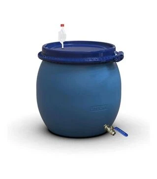 Бочка для бродіння Litolan 80 л, з S-подібним клапаном та краном 1/2" з нержавіючої сталі (29683)