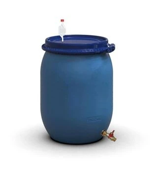 Бочка для бродіння Litolan 130 л, з S-подібним клапаном та латунним краном 1/2" (27645)