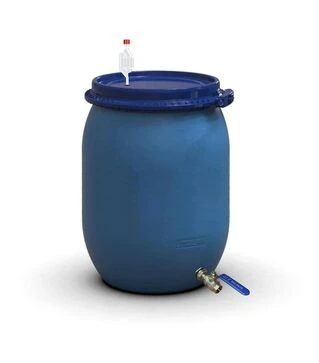 Бочка для бродіння Litolan 130 л, з S-подібним клапаном та краном 1/2" з нержавіючої сталі (27643)