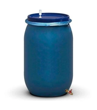 Бочка для бродіння Litolan 210 л, з гідрозатвором та латунним краном 1/2" (2762121М)