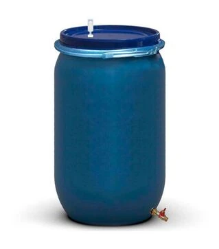 Бочка для бродіння Litolan 230 л, з гідрозатвором та латунним краном 1/2" (2703121М)