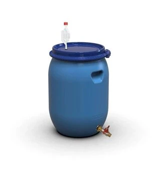 Бочка для бродіння Litolan 55 л, з S-подібним клапаном та латунним краном 1/2" (29655)