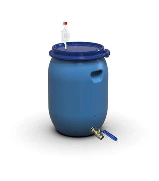 Бочка для бродіння Litolan 55 л, з S-подібним клапаном та краном 1/2" з нержавіючої сталі (29653)