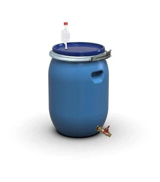 Бочка для бродіння Litolan 55 л, з гідрозатвором та латунним краном 1/2" (29655М)