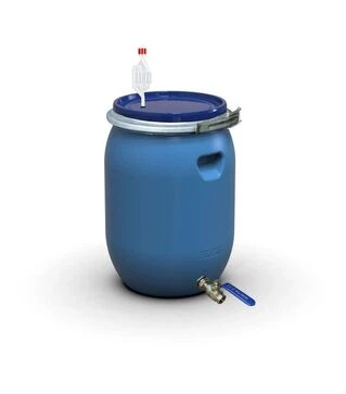 Бочка для бродіння Litolan 55 л, з гідрозатвором та краном 1/2" з нержавіючої сталі (29653М)