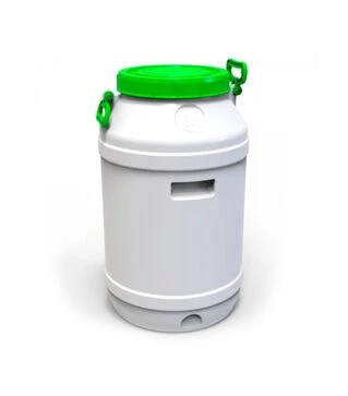 Бидон пищевой Европласт 65 л, с зеленой крышкой (17258)
