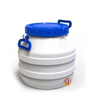 Бідон харчовий Європласт 35 л, з вентильним краном, синя кришка (173463)