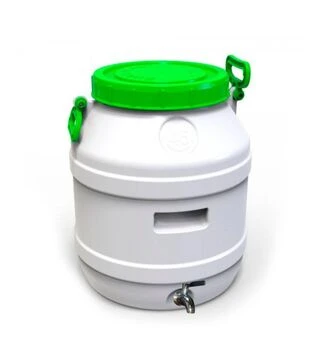 Бідон харчовий Європласт 45 л, з нержавіючим краном, зелена кришка (173313)