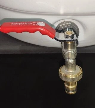 Бидон пищевой Европласт 45 л, с латунным краном, зеленая крышка (173314)