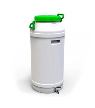 Бідон харчовий Європласт 75 л, з нержавіючим краном, зелена кришка (172423)