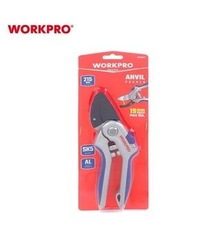 Секатор WORKPRO SK5 PRO з алюмінієвим руків&#039;ям та ковадлом, 215 мм (WP332012)
