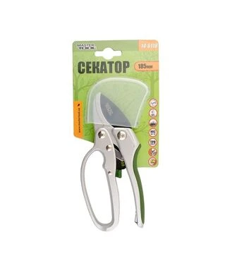 Секатор MASTERTOOL 185 мм, с наковальней, храповым механизмом и тефлоновым покрытием (14-6118)