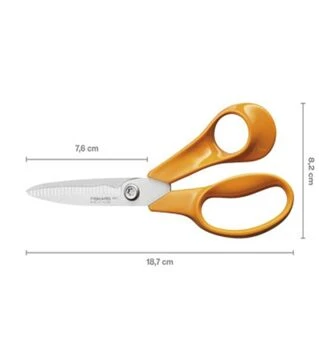 Ножницы универсальные Fiskars, 18 см, с зазубренным лезвием (1075052)