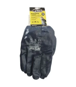 Перчатки WERK WE2112H с нитриловым покрытием, трикотажный манжет (68310)