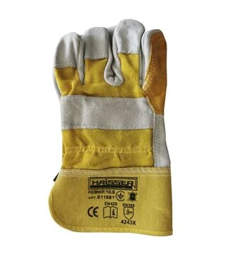 Рукавички комбіновані HAISSER 211521 шкіра+тканина, посилена манжета, розмір 10.5 (118803)
