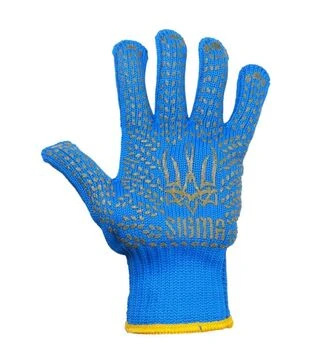 Рукавички трикотажні Sigma Тризуб з точковим ПВХ покриттям, розмір 10, 12 пар (9442621)